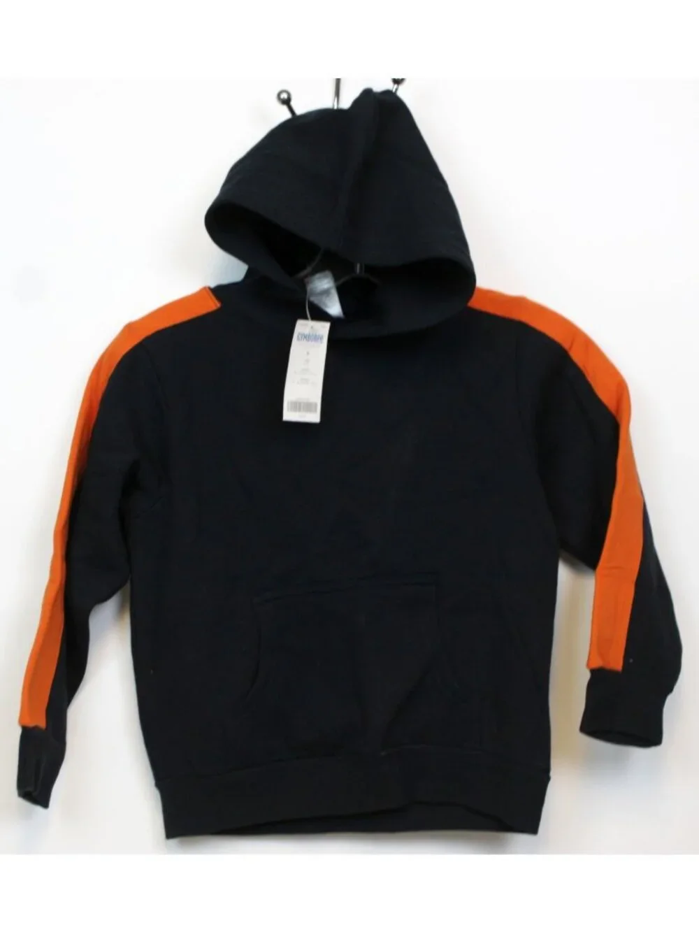 2007 Gymboree Alaskan Adventure Sweatshirt Hoodie Black/Navy Orange Stripe sz 5